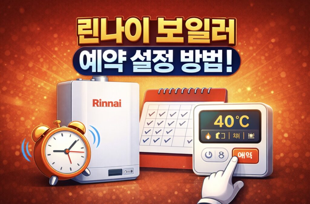 린나이 보일러 예약 설정 방법! 난방비 아끼는 시간 조작 (영상 포함)