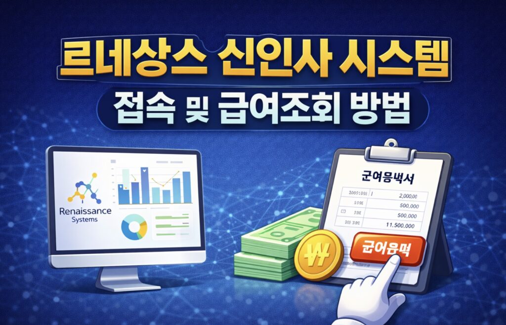 에스텍시스템 직원 필수! 르네상스 신인사 시스템 접속 및 급여조회 방법 (insa.job114.com)